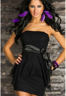 Satin Bow Mini  Club Dress